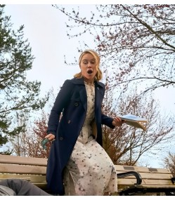 The Wedding Contract Becca Tobin (Rebecca) Blue Wool Coat